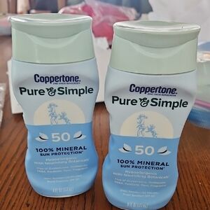 Coppertone Pure & Simple Mineral Sunscreen SPF 50 2 Pack